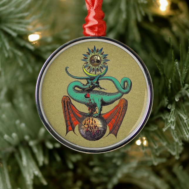 Ripley Scroll Gold Dragon Metal Ornament (Tree)