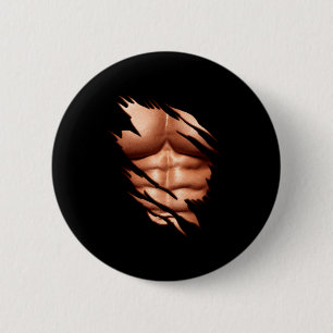 Ripped Abs Clic Funny  2 Inch Round Button