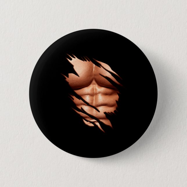 Ripped Abs Clic Funny  2 Inch Round Button (Front)