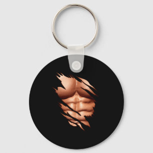 Ripped Abs Clic Funny Keychain