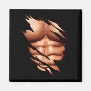 Ripped Abs Clic Funny Magnet