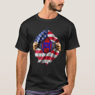 Ripped American Flag Hidden 30Th Armoured Brigade T-Shirt