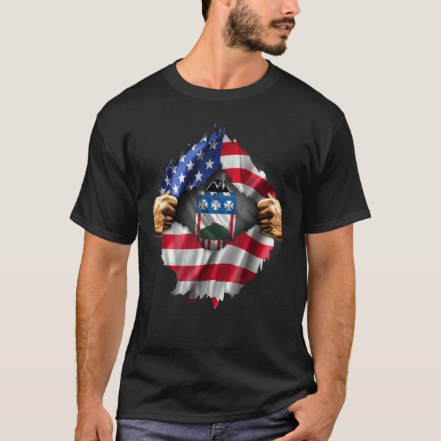 Ripped American Flag Hidden 3rd Infantry Regiment  T-Shirt (Front)