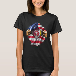 Ripped American Flag Hidden 62nd Medical Brigade C T-Shirt