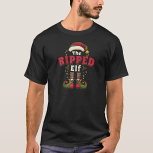Ripped Elf Christmas Matching Family Raglan Baseba T-Shirt