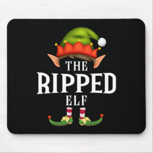 Ripped Elf Group Funny Christmas Pajama Party  Mouse Pad