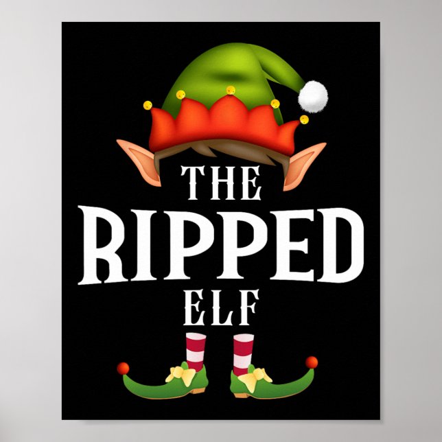 Ripped Elf Group Funny Christmas Pajama Party  Poster (Front)