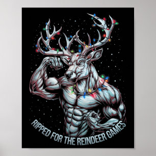 Ripped For The Games Funny Christmas Gym Workout R Poster