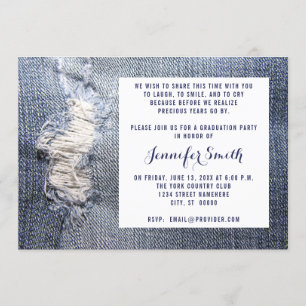 Ripped Jeans Look Graduation Invitations