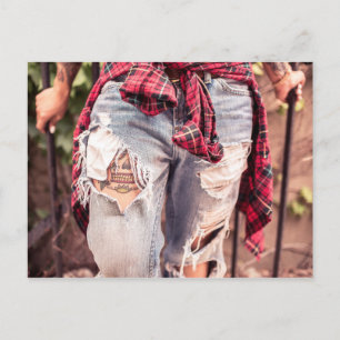 Ripped Jeans & Tattoo postcard