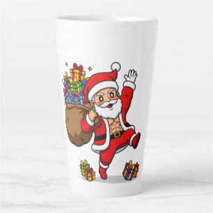 Ripped Santa Christmas   Muscular Claus & Holiday  Latte Mug
