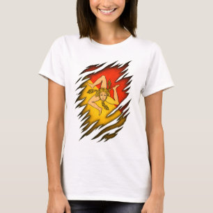 Ripped shirt design with Sicilian flag