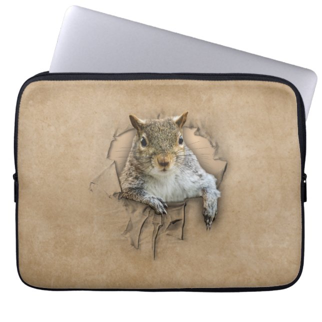 Ripped Shirt Squirrel Laptop Sleeve (Front)