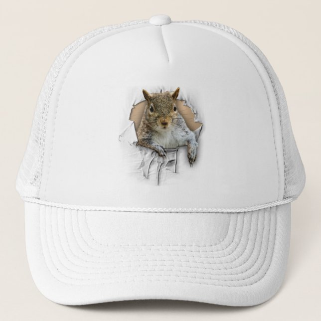 Ripped Shirt Squirrel Trucker Hat (Front)