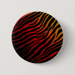 Ripped SpaceTime Stripes - Black/Red/Gold 2 Inch Round Button