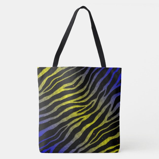 Ripped SpaceTime Stripes - Blue/Yellow Tote Bag (Front)