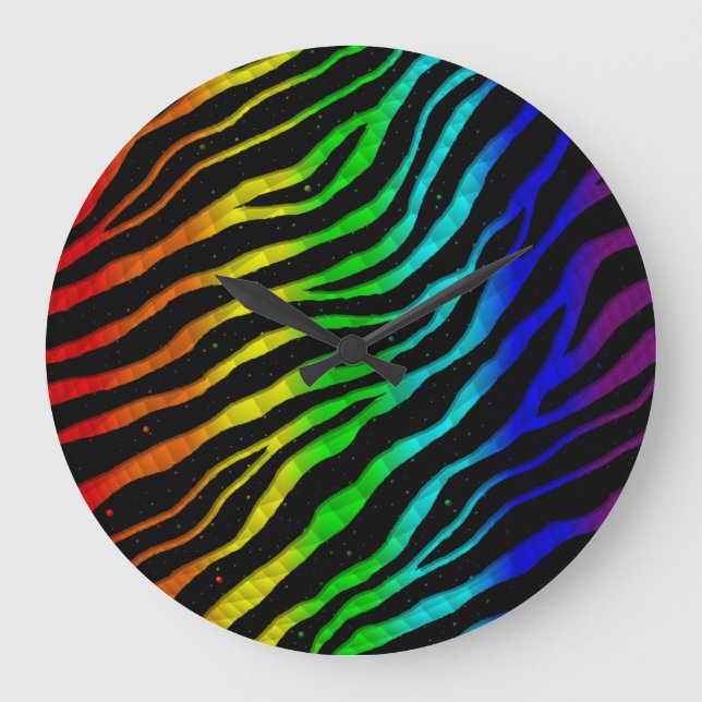 Ripped SpaceTime Stripes - Light Spectrum Large Clock (Front)