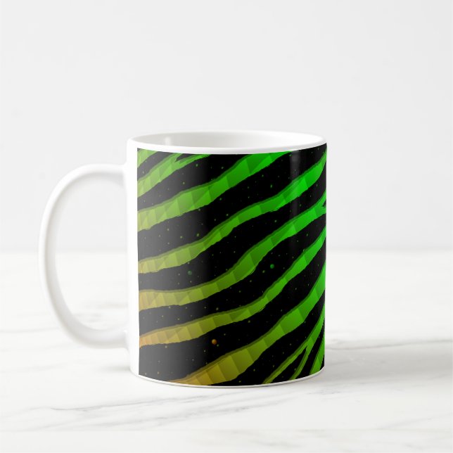 Ripped SpaceTime Stripes - Orange/Green Coffee Mug (Left)