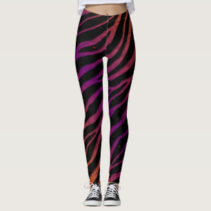 Ripped SpaceTime Stripes - Orange/Purple Leggings