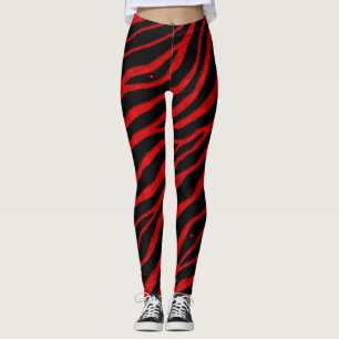 Ripped SpaceTime Stripes - Red Leggings