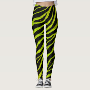Ripped SpaceTime Stripes - Yellow/Lime Leggings