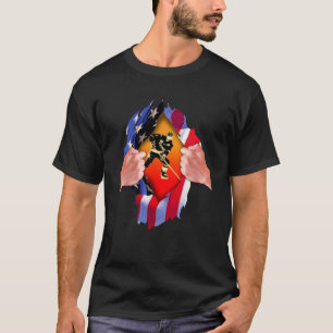 Ripped USA Flag Hockey Player Cool Ice Sports Refe T-Shirt