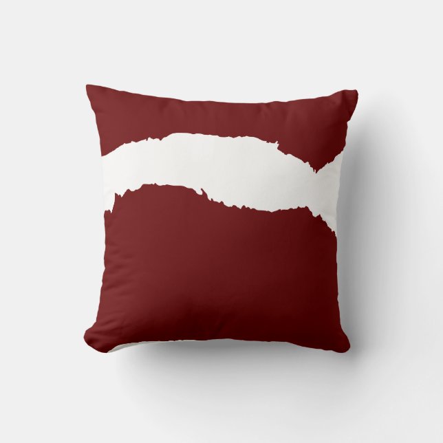 Ripped Wave Deep red Throw Pillow (Front)