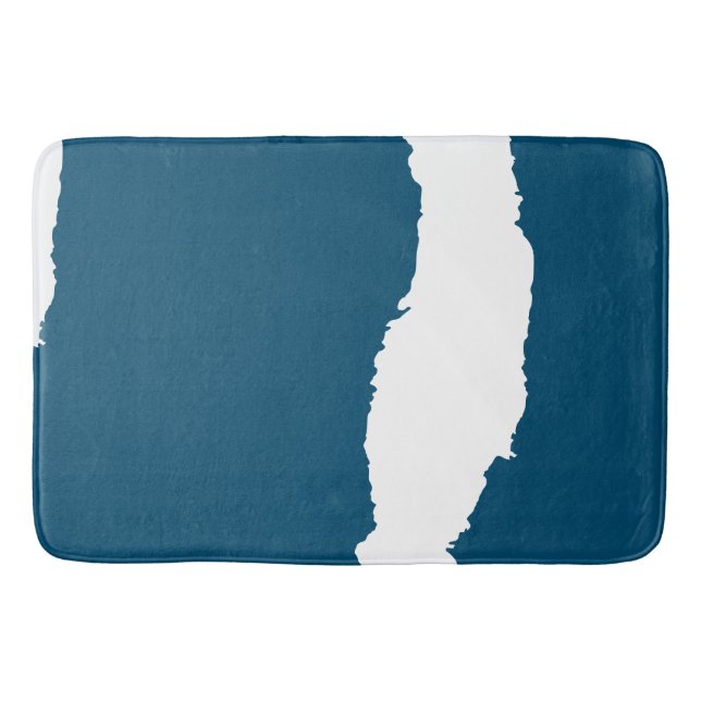 Ripped Wave Ocean blue Bath Mat (Front)