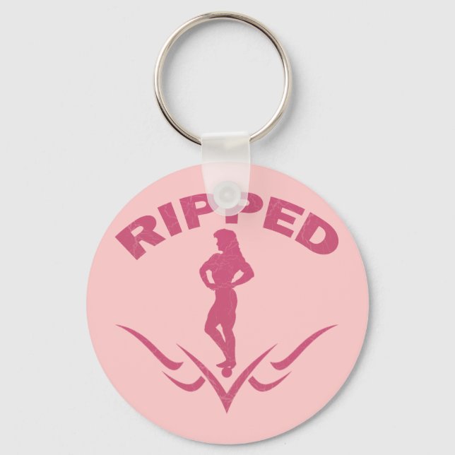 RIPPED WOMAN BODYBUILDER KEYCHAIN (Front)