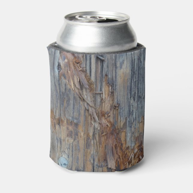 Ripped Wood Texture Can Cooler or Beer Sleeve (Can Back)