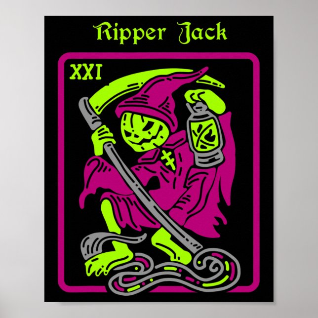 Ripper Jack Tarot Card Halloween Occult Decor Men  (Front)