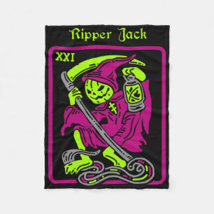 Ripper Jack Tarot Card Halloween Occult Decor Men Fleece Blanket