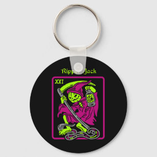 Ripper Jack Tarot Card Halloween Occult Decor Men  Keychain