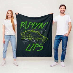 Rippin Lips Fishing Dad Fleece Blanket