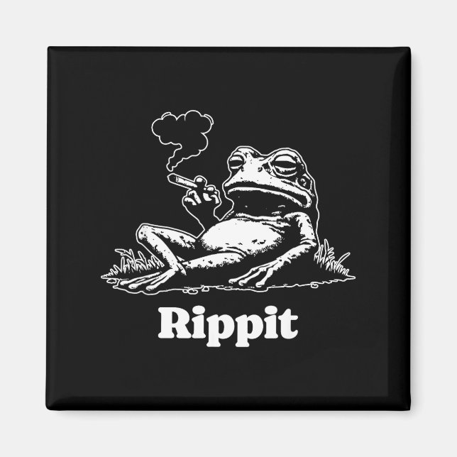 Rippit Frog Stoner Weed Smoker Funny  Magnet (Front)