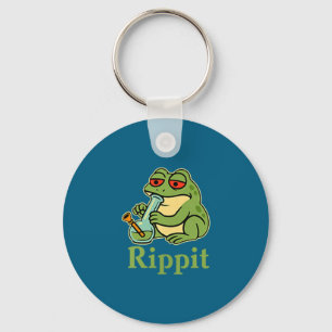 Rippit Stoner Frog Smoking Stoner Keychain