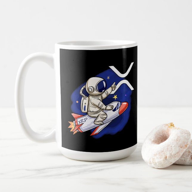 Ripple cryptocurrency - XRP Astronaut Coffee Mug (With Donut)