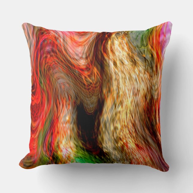 Ripple stains overlapping, straw style             throw pillow (Front)