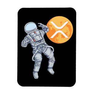 Ripple XRP  Cryptocurrency -Crypto Astronaut Magnet