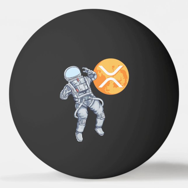 Ripple XRP  Cryptocurrency -Crypto Astronaut Ping Pong Ball (Front)