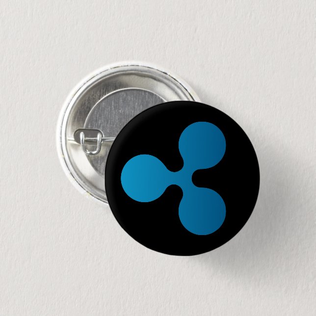 Ripple XRP Icon Round Button (Black) (Front & Back)