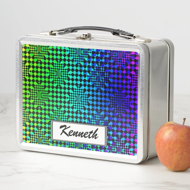 Rippled Checkers by Kenneth Yoncich Metal Lunch Box (In Situ)