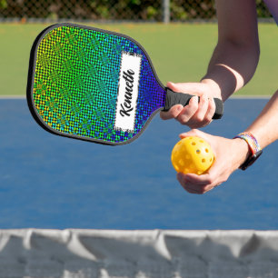Rippled Checkers by Kenneth Yoncich Pickleball Paddle