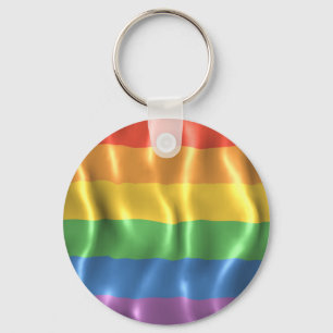 Rippled Pride Flag Keychain