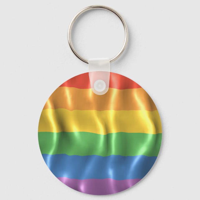 Rippled Pride Flag Keychain (Front)