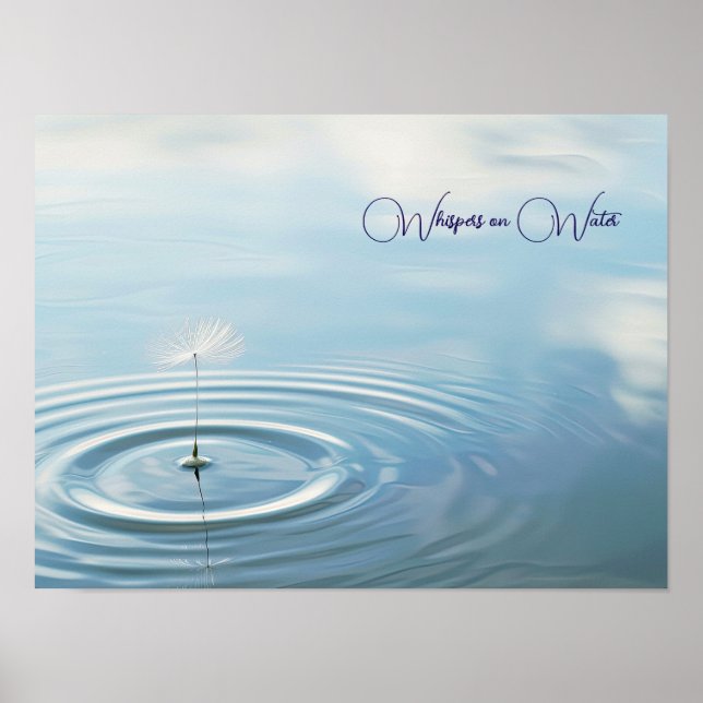 Rippled Reflections: Floating Dandelion Seed Poster (Front)