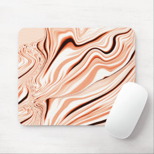 Ripples in shades of beige, curved brown cylinder  mouse pad