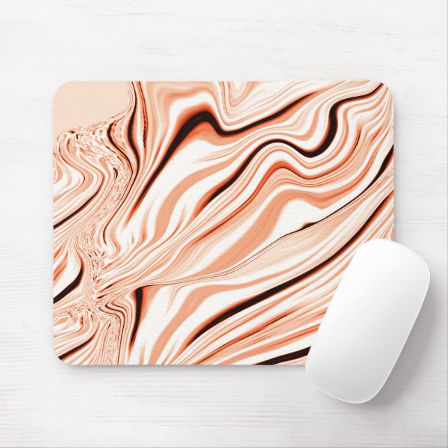 Ripples in shades of beige, curved brown cylinder  mouse pad (With Mouse)