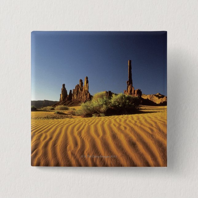 Ripples in the sand, Monument Valley Tribal 2 Inch Square Button (Front)