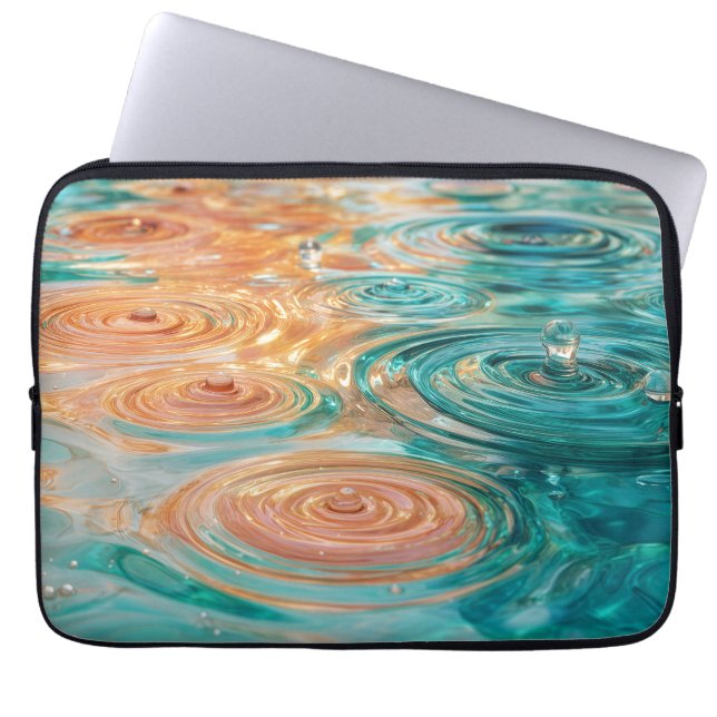 Ripples of Tranquility Abstract Water Harmony Laptop Sleeve (Front)